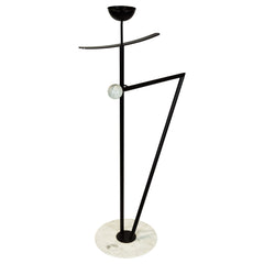 Italian Marble & Black Enameled Valet Stand