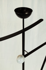 Italian Marble & Black Enameled Valet Stand