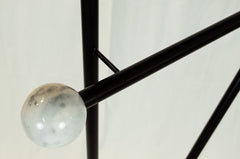 Italian Marble & Black Enameled Valet Stand