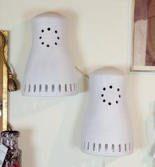 Substantial Ceramic Outdoor Sconces by Frank Willett