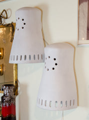 Substantial Ceramic Outdoor Sconces by Frank Willett