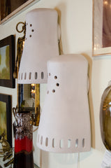 Substantial Ceramic Outdoor Sconces by Frank Willett