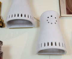 Substantial Ceramic Outdoor Sconces by Frank Willett