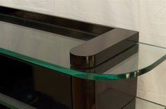 Art Deco Ebonized and Glass Console by De Coene Frères