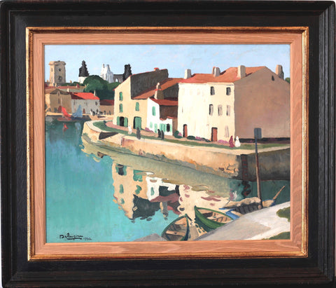 DELAUZIERES, Andr̩e(French, 1904-1941) "Harbor of Saint Martin de R̩" (Ile de R̩, France) ‰ÛÒ 1932