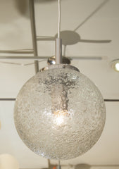 Handblown Crater Pattern Glass Pendant by Doria Leuchten