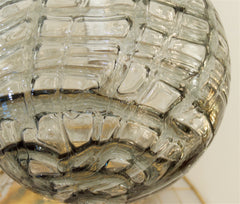 Massive Organic Smoke Toned Glass Globe by Doria Leuchten