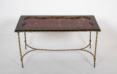 Exceptional 19th Century Japanese Lacquered Top Upon Bagues Brass Table Base