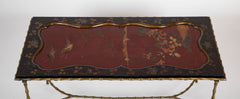 Exceptional 19th Century Japanese Lacquered Top Upon Bagues Brass Table Base