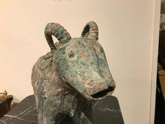 Chinese Archaistic Bronze Ritual Ram-Form Wine Vessel