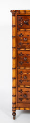 English Faux Bamboo Five Drawer Wellington Chest