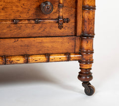 English Faux Bamboo Five Drawer Wellington Chest