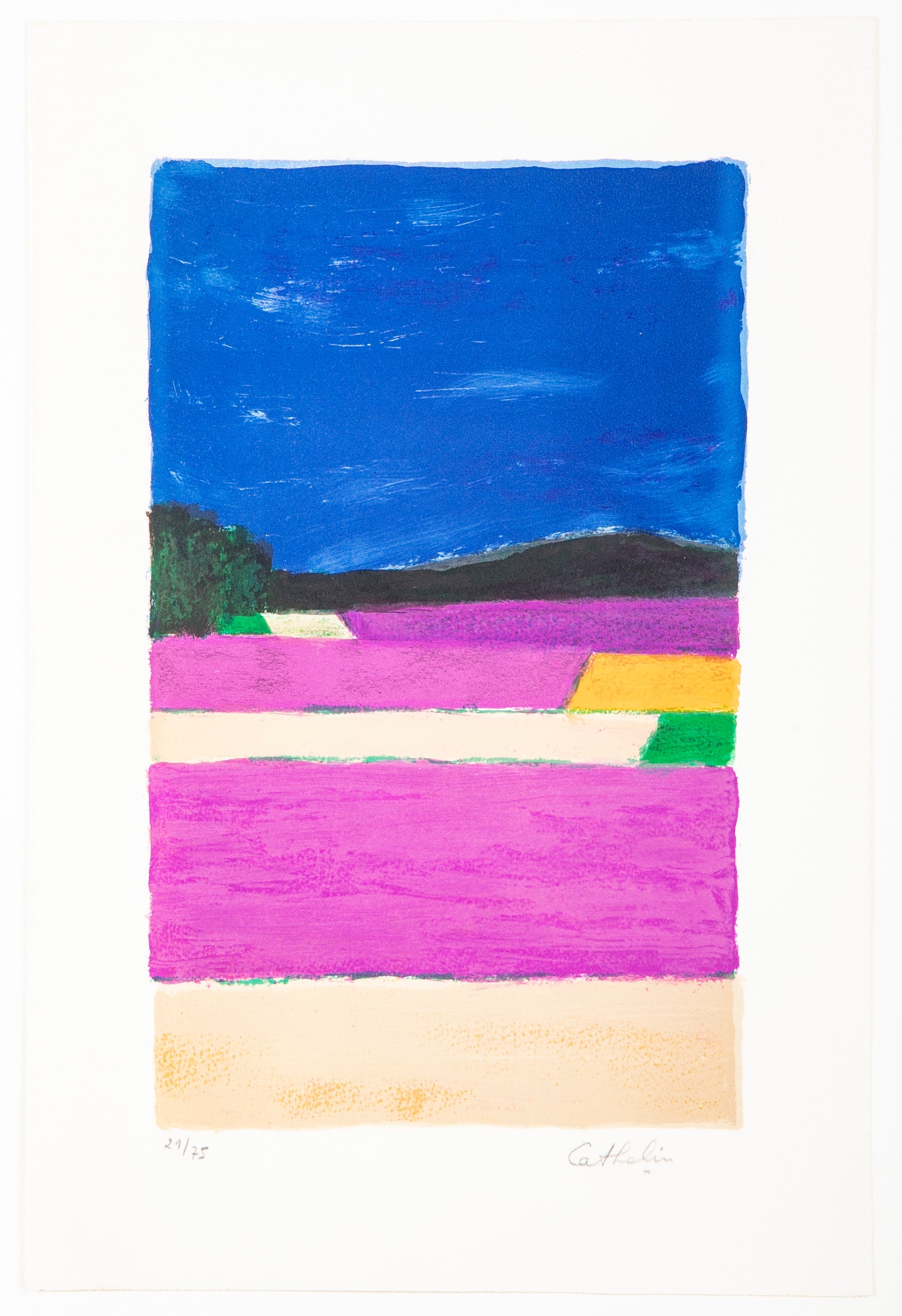 "Lavender Field" Lithograph in Colors by Bernard Cathelin