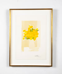 "Bouquet of Yellow Flowers" Signed Lithograph by Bernard Cathelin