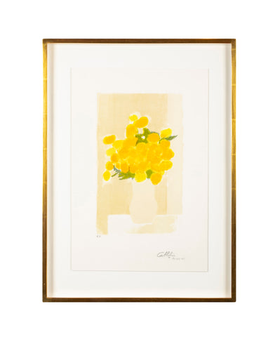 "Bouquet of Yellow Flowers" Signed Lithograph by Bernard Cathelin