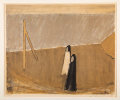 "Coastal View with Figures" Lithograph by Danish Artist Johannes Hofmeister