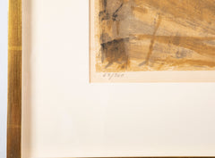 "Coastal View with Figures" Lithograph by Danish Artist Johannes Hofmeister