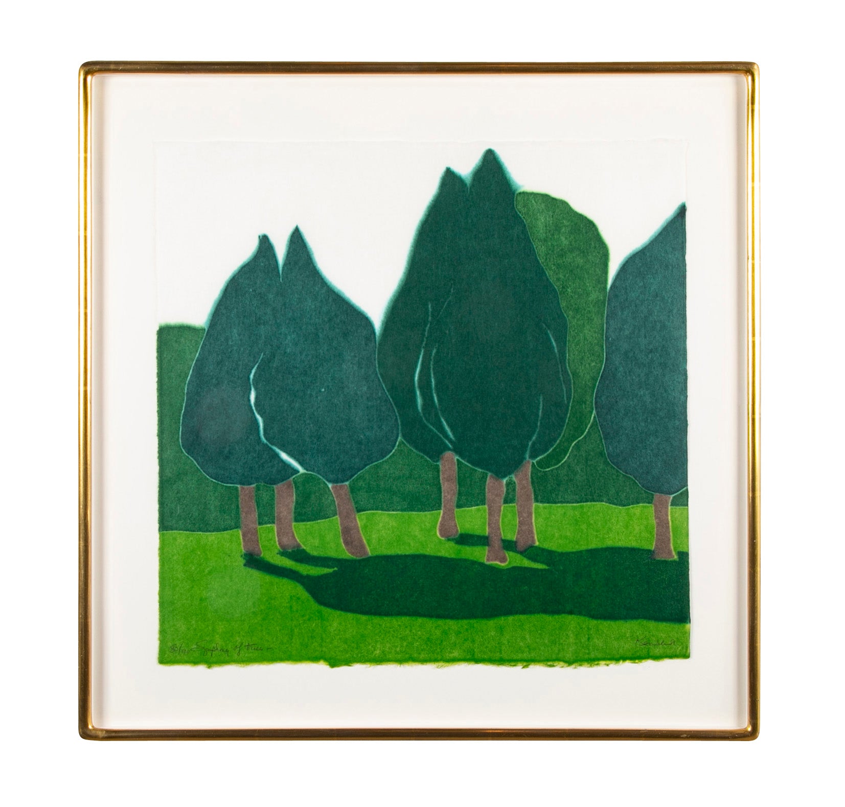 "Symphony of Trees" Woodcut in Color by Richard Kemble
