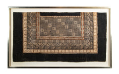 Framed French Polynesian Painted Tapa Cloth Panel