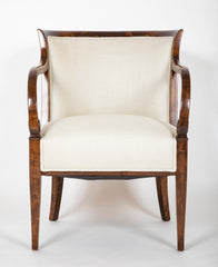 Pair of Walnut Armchairs in Neoclassical Style