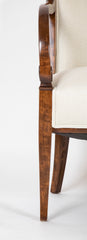 Pair of Walnut Armchairs in Neoclassical Style