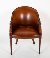 12 Mahogany and Leather Regency Style Armchairs - Available in Various Sets of 4 and 2