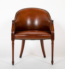 12 Mahogany and Leather Regency Style Armchairs - Available in Various Sets of 4 and 2