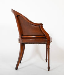12 Mahogany and Leather Regency Style Armchairs - Available in Various Sets of 4 and 2