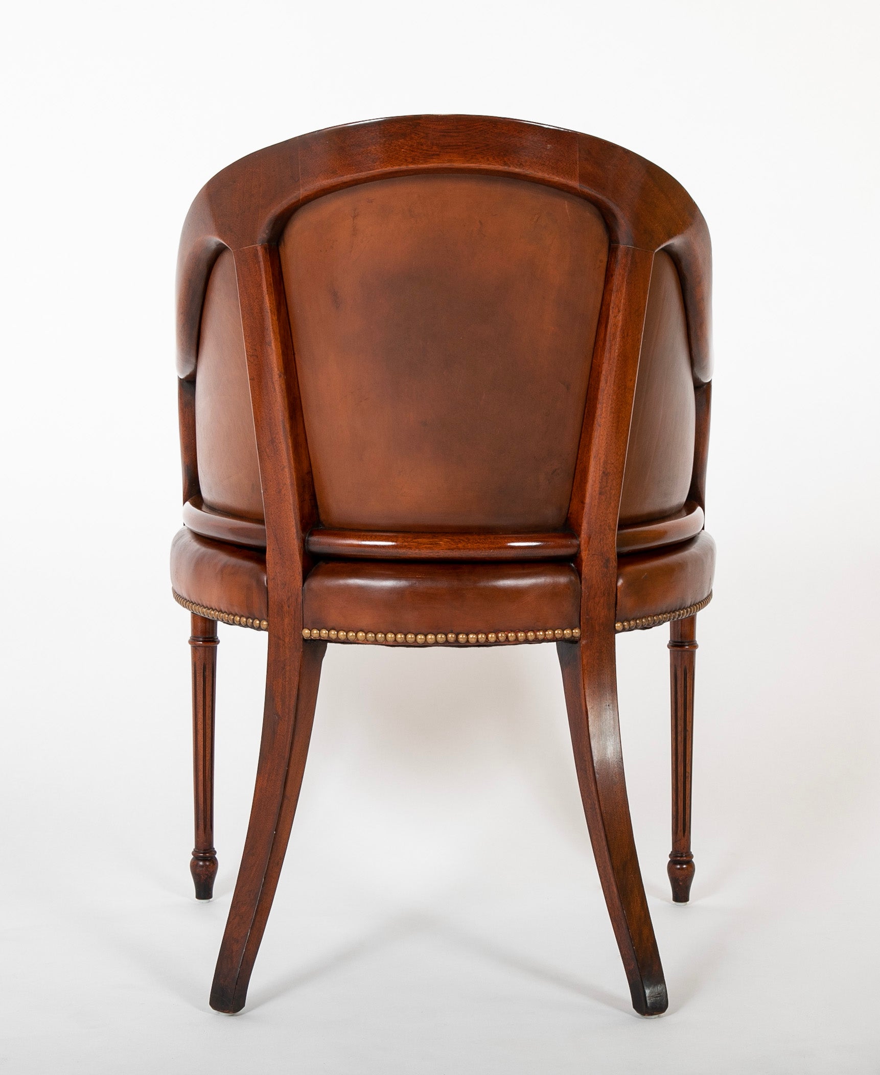 12 Mahogany and Leather Regency Style Armchairs - Available in Various Sets of 4 and 2