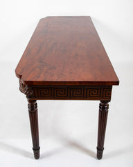 George III Mahogany Console Table with Greek Key Decor