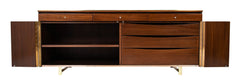 Mahogany & Brass Credenza by Paul McCobb for Calvin Furniture Company