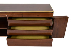 Mahogany & Brass Credenza by Paul McCobb for Calvin Furniture Company