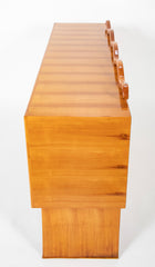 Italian Mid-Century Cherrywood Credenza with Wave Detail Back Rail