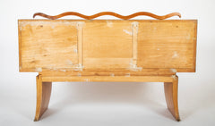 Italian Mid-Century Cherrywood Credenza with Wave Detail Back Rail