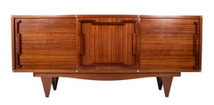 Andre Sornay Sapele Sideboard with Bold Geometric Form Mahogany Handles