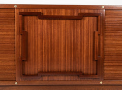 Andre Sornay Sapele Sideboard with Bold Geometric Form Mahogany Handles
