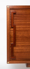 Andre Sornay Sapele Sideboard with Bold Geometric Form Mahogany Handles