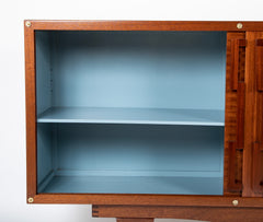 Andre Sornay Sapele Sideboard with Bold Geometric Form Mahogany Handles