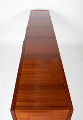 Andre Sornay Sapele Sideboard with Bold Geometric Form Mahogany Handles