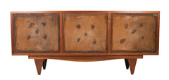 Andre Sornay Sapele Sideboard with Bold Geometric Form Mahogany Handles