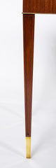 De Coene Freres Two Drawer Leather Top Desk of Sapele Wood