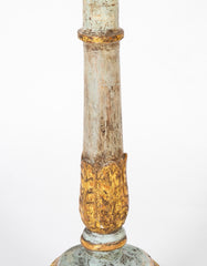 A Pair of 19th Century Parcel Gilt and Painted Neoclassical Style Italian Torcheres
