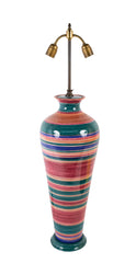 Colorful Vintage French Pottery Vase now a Lamp