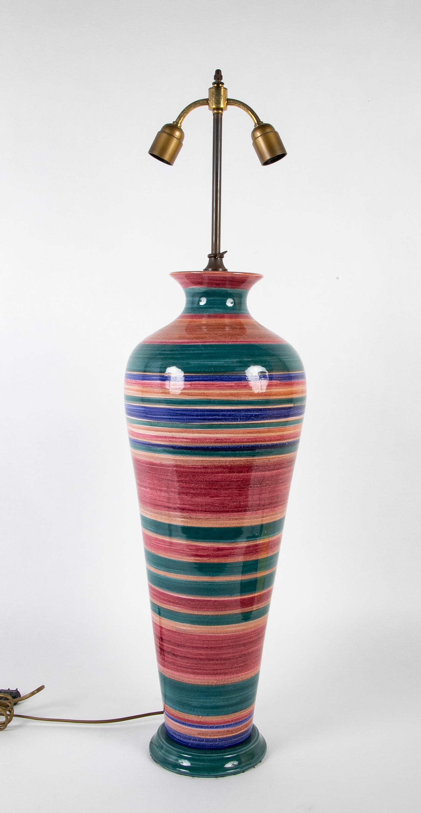 Colorful Vintage French Pottery Vase now a Lamp