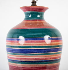 Colorful Vintage French Pottery Vase now a Lamp