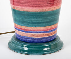 Colorful Vintage French Pottery Vase now a Lamp