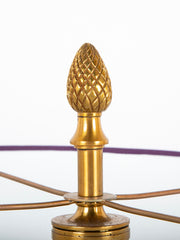 Three Light Brass Pinecone Table Lamp