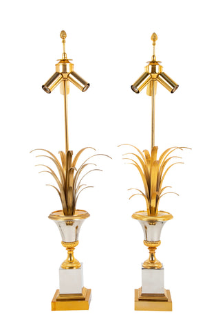 Pair of Maison Charles Urn Form Lamps
