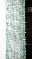 Mirror in Mid-Century Italian Frame Made of Segments of Light Blue Glass