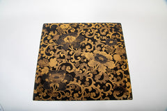 A Japanese Black Lacquer 4 Tier Bento Box with Gilt Floral Designs